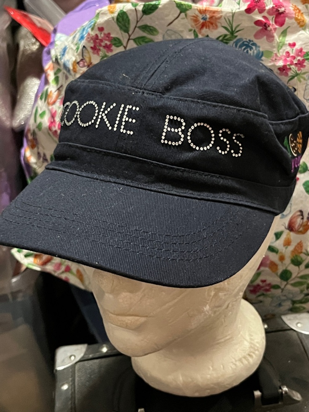 Cookie Boss Navy Rhinestone Cadet Hat